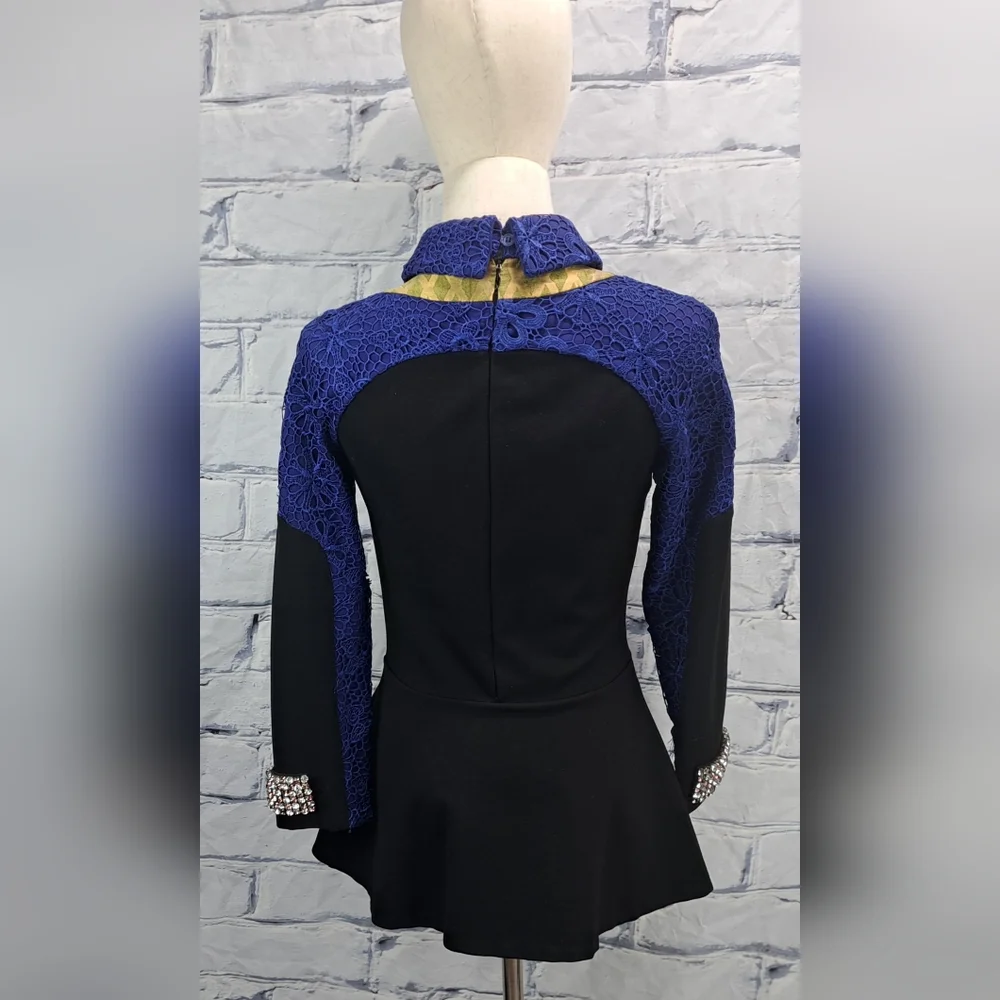 Givenchy Paris Women's Top Purple Black Crystals Italy Small - Picture 8 of 13